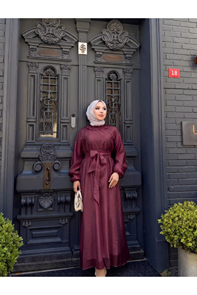 Butik KADIN İNCİ İŞLEMELİ TÜL ELBİSE