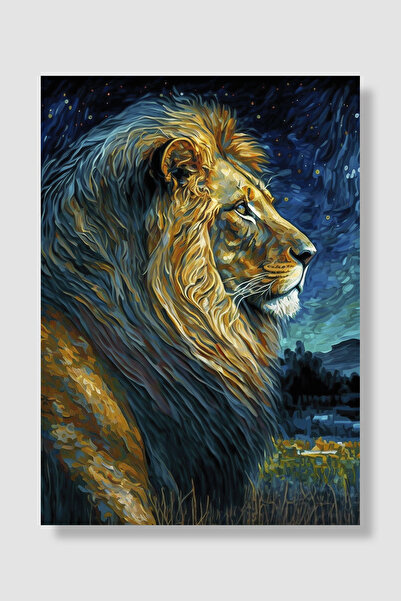 Luna Marissa Lav poster u stilu Van Goga, bočni profil, zvezdani zidni dekor,...