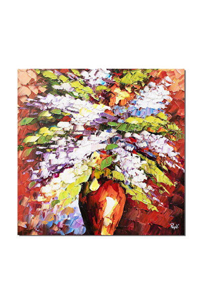 artnova 3D картина ваза със стилизирани цветя, ръчно рисувана, 50x50см маслен...