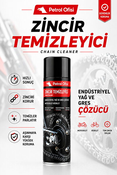Petrol Ofisi Zincir Temizleyici Sprey 500 ml Motosiklet ve Bisiklet O-Ring X-...