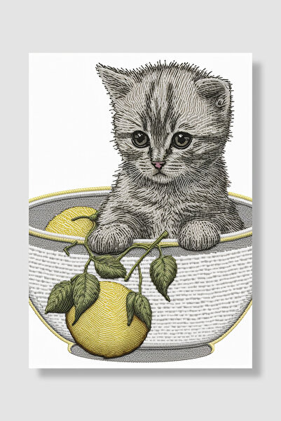 Luna Marissa Плакат с котка: Сладко котенце в купа, схема за бродиране, декор...