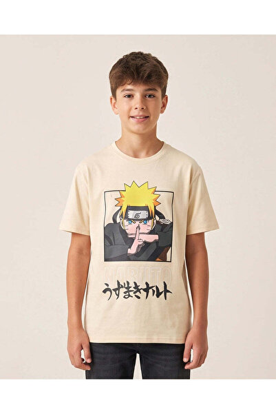 REDTAG Senior Boy Ivory Graphic T Shirt