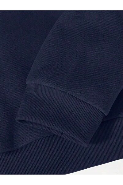 MOONBULL Kadın Sırtı Kanat Taş Baskılı 3 İplik Şardonlu Kumaş Kapüşonlu Oversize Sweatshirt