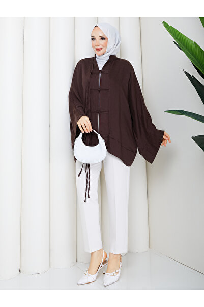 Modam Bella Bağlama Detaylı Salaş Kimono Tunik