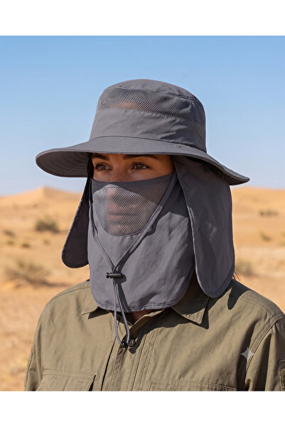 PIECE SIGNATURE Legionary Type Safari and Fishing Hat with Mesh Mask and Nape...