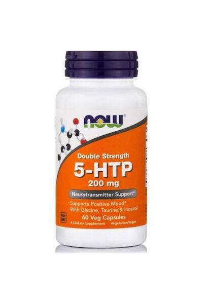 Now Τρόφιμα 5-HTP Διπλής Δόσης 200mg 60 φυτικές κάψουλες