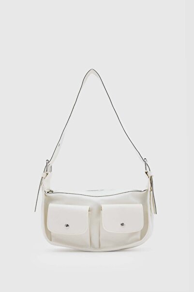 Shule Bags Diana Vintage Baguette Bag Cream