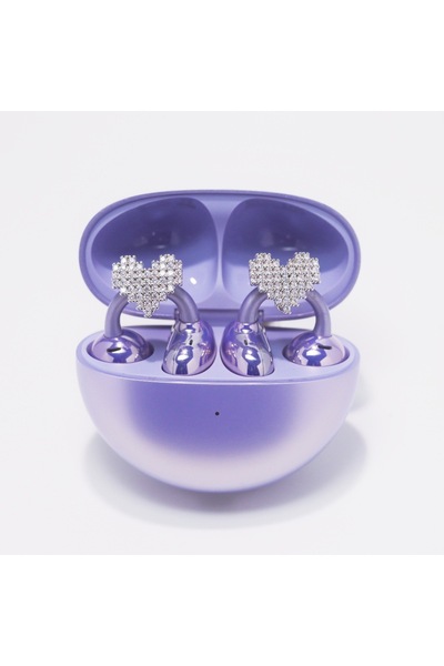Pick & Go Huawei FreeClip Uyumlu Kristal Çiçek Charm Küpe Aksesuarı Silver