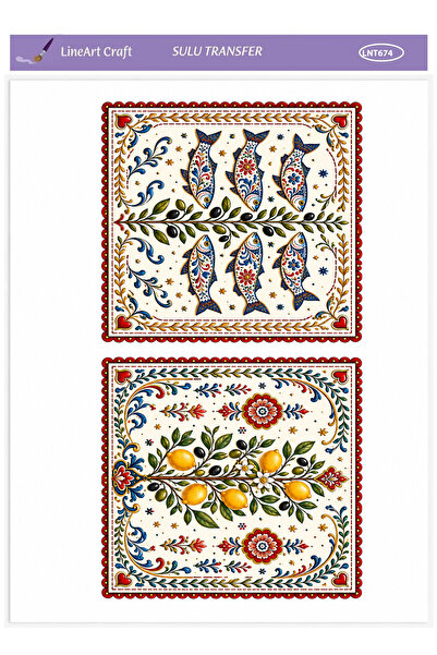 LİNEART Sulu Transfer No:LNT674-25x35cm