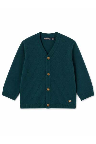 MAYORAL Baby Boy Diamond Patterned Knitwear Cardigan 0-4 Years Green