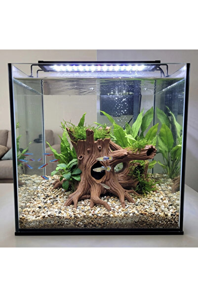 Kanki Pet 3D Akvaryum Dekoru Tünelli Ağaç Kökü KP3D10212 Batan Süs Mağara 17x...