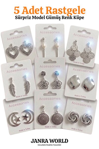 JANRA WORLD 5 Pieces Random Surprise Model Earring Set - Special Gift for Lov...