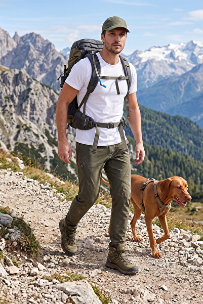 Buratti Normal Kalıp Lastikli Bel Düz Paça Trekking Pantolon Erkek PANTOLON 6...