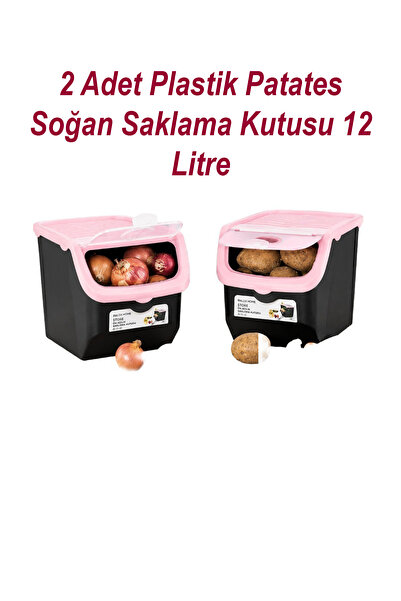 RNLl04 Home 2 Pieces 12 Liter Plastic Potato & Onion Storage Box