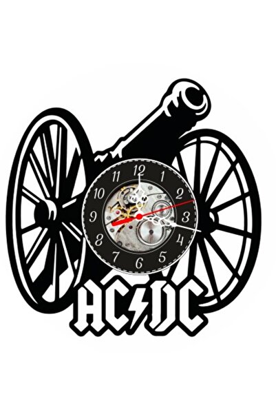 AC/DC Διακοσμητικό ρολόι τοίχου από δίσκο βινυλίου, με σχέδιο συγκροτήματος, ...