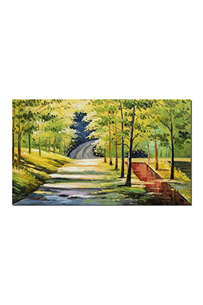 artnova Ръчно рисувана картина, Горски пейзаж, свеж въздух, 100x60см маслена ...