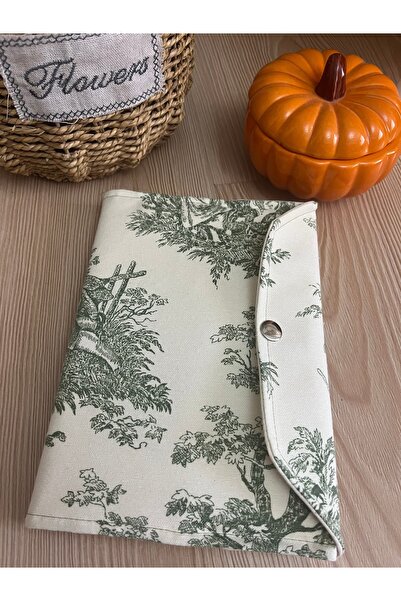 runa Çıtlı kitap kılıfı 15-24 cm ölçülerinde fransız köylü desen telalı ve as...