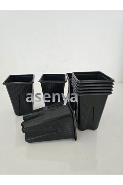 Asenya Vakum Saksı 25 adet 9x9x13 cm Kare Saksı Çiçek Saksısı Üretim Saksısı ...