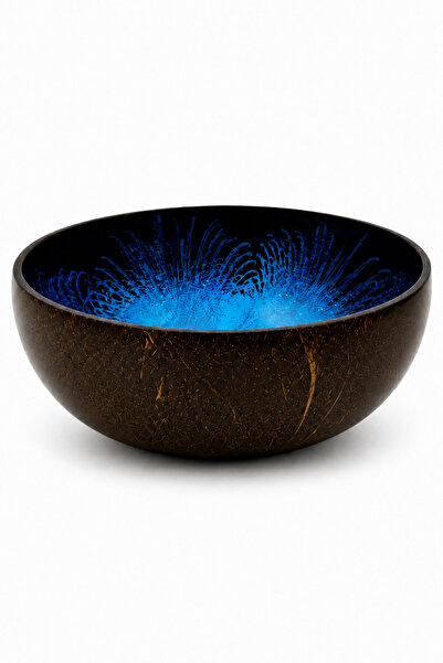 NATUREL DEKOR Natural Blue Black Handmade Design Serving Bowl and Decorative ...