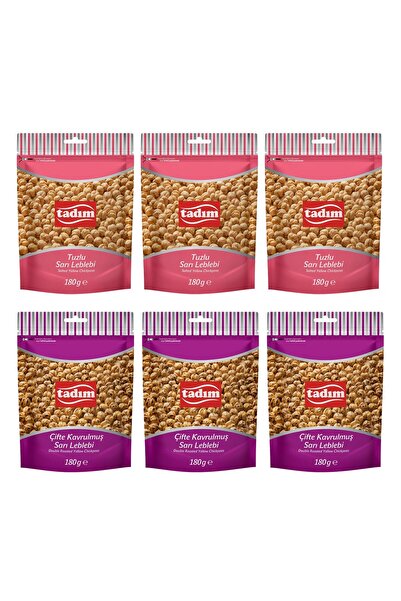 Tadım Çifte Kavrulmuş Sarı Leblebi ve Tuzlu Sarı Leblebi 180 gr 6 lı Karma Paket