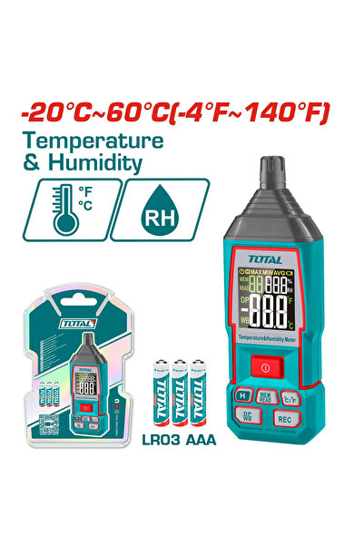 TOTAL Humidity and Temperature Meter 20 ° C~60 ° C(-4 ° F~140 ° F) Tetht031 T...