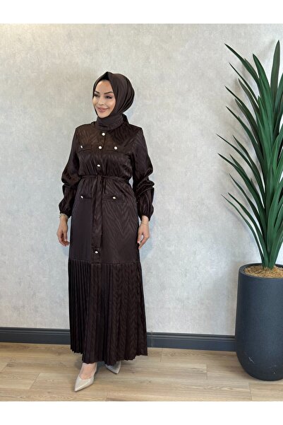 Aişe modaa 3738 Naomi Dress Brown