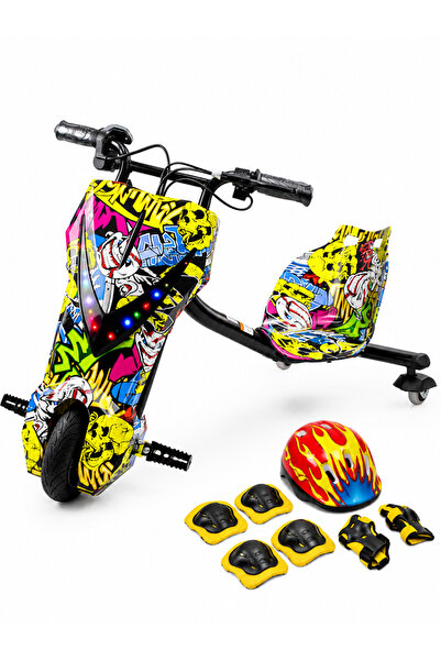 OEM PROTECH Tricicleta electrica drift ,36V,350W,,LED,rosu ,amoritizoare