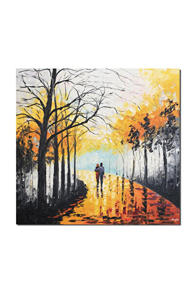 artnova ГОЛЯМА ръчно рисувана картина на влюбени, Заедно завинаги, 100x100см,...