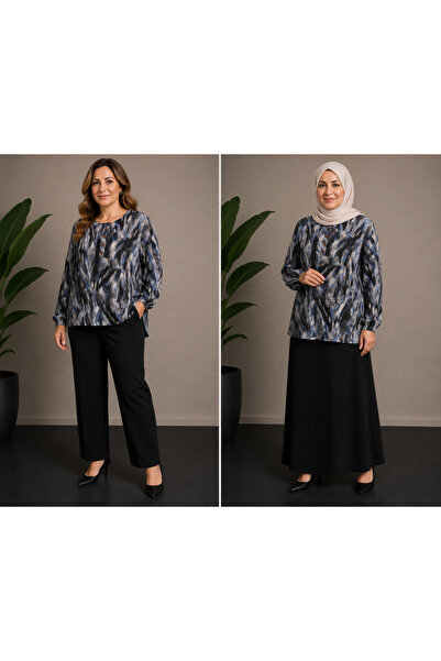 Trendline Trend Women's Plus Size Viscose Summer Thin Mother Blouse