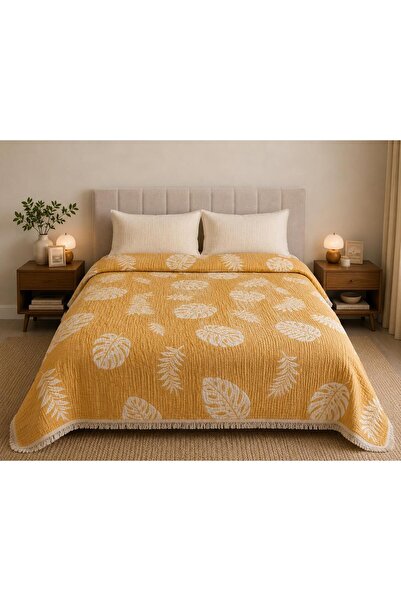 ALMECA HOME COLLECTİON 8 Katlı %100 Pamuklu Çift Kişilik Müslin Yatak Örtüsü ...