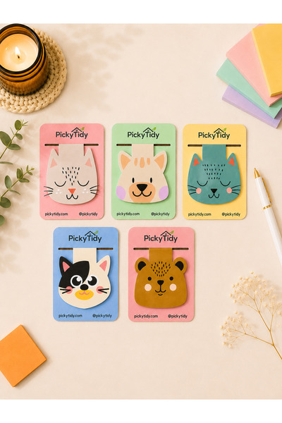 PickyTidy Special Magnetic Bookmarks Cute Animals Set of 5