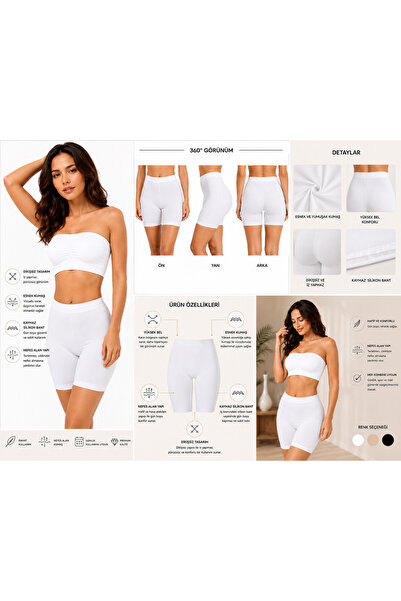 AV ANZAV 1574 Women's Seamless Mid-Waist Stretch Shorts -Boxer -Leggings Shor...