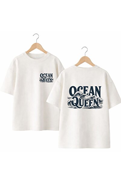 playwear Ocean Queen Back and Front Chest Printed 100% Cotton Oversize Loose ...