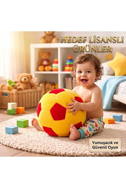 Hedef Lisanslı Ürünler Galatasaray Futbol Topu Figürlü PeluşTop-Yastık Sarı /...