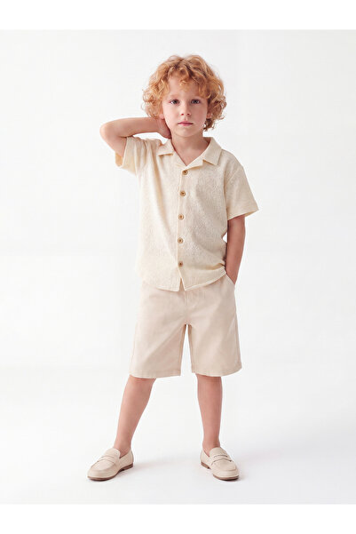 Noone Boys' Summer Short Sleeve Shirt and Shorts 2-Piece Set