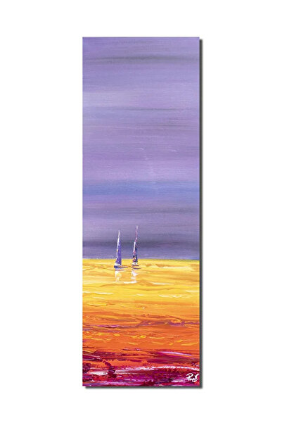 artnova Ръчно рисувана картина на платноходка, 90x30см, маслена на платно, с ...