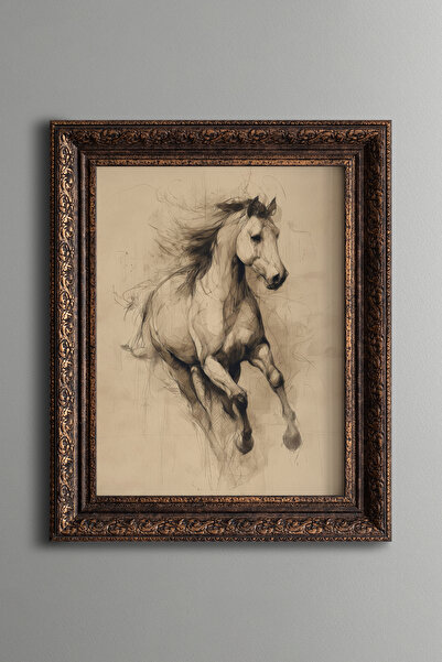 epiqart رسم حصان جارجج بسرعة - لوحة بنمط عتيق - نموذج سميك