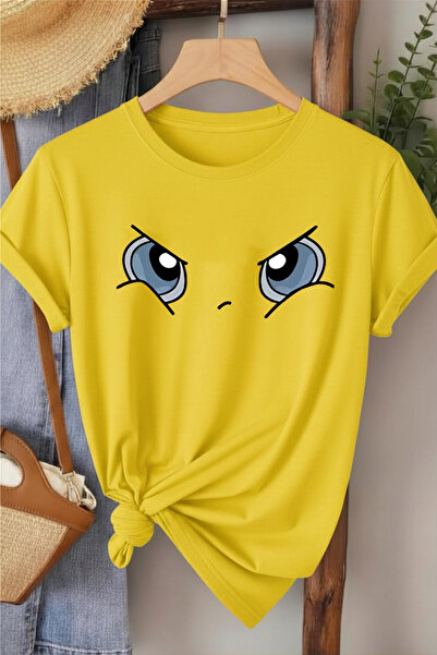l'eivor Anime Eye Print Women's Cotton T-Shirt
