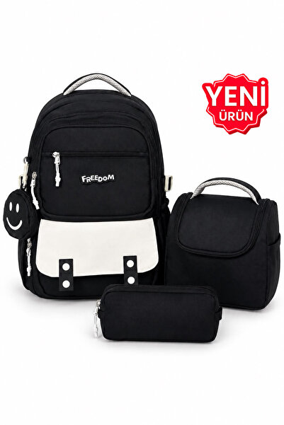 Freedom 4-Piece Satin Fabric Unisex Waterproof Primary School Bag Set with Lu...