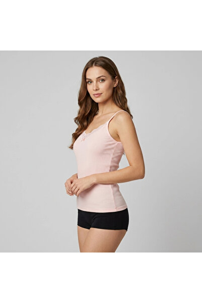 AYS Women's Ribbed Cotton Undershirt Pink 6-Pack