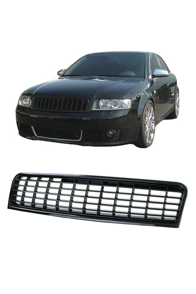 Audi Μάσκα για A4 B6 8E 00-04 Χωρίς Έμβλημα Μαύρο Ματ 1 Τεμάχιο (CAR0007894)