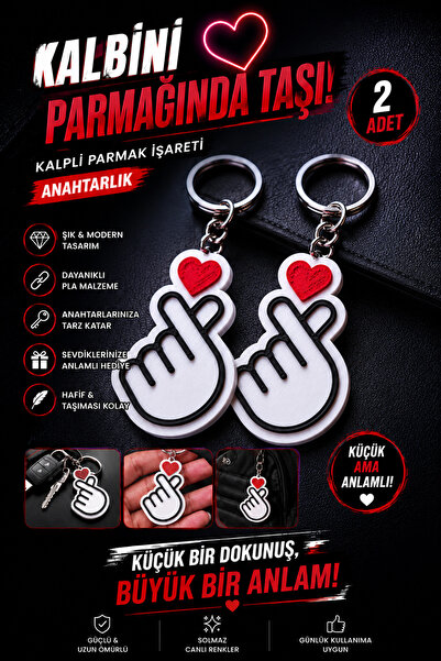 miranino Heart Finger Sign Keychain