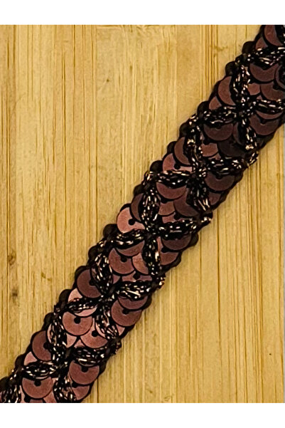 Öztürk Tuhafiye Decorative Knitted Ribbon with Coated Plastic Sequins and Gli...