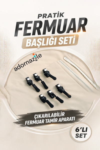 adornazzle Pratik Fermuar Başlığı Seti, Çıkarılabilir Fermuar Tamir Aparatı, ...