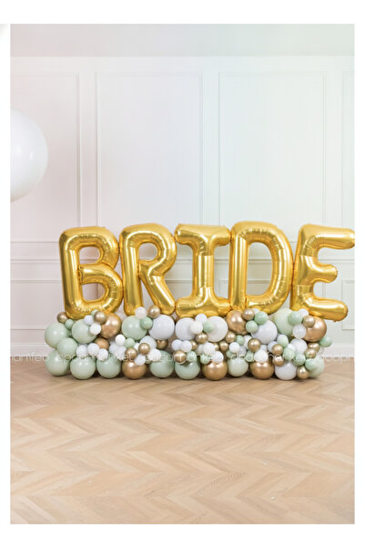 Umamiçe Gold Bride Foil Balloon Set Bride to Be Party Balloons 100cm