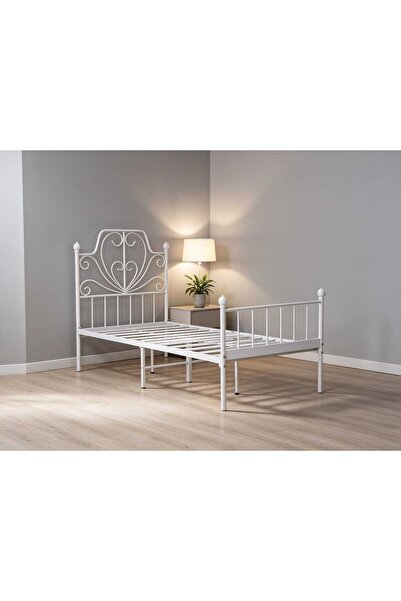 Generic Iron Bed Frame Single Size 190*90 White Color with Modern Design
