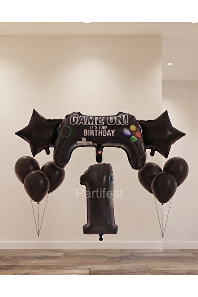 Partifest مجموعة بالونات عيد الميلاد باللون الأسود مع بالونات على شكل أرقام -...