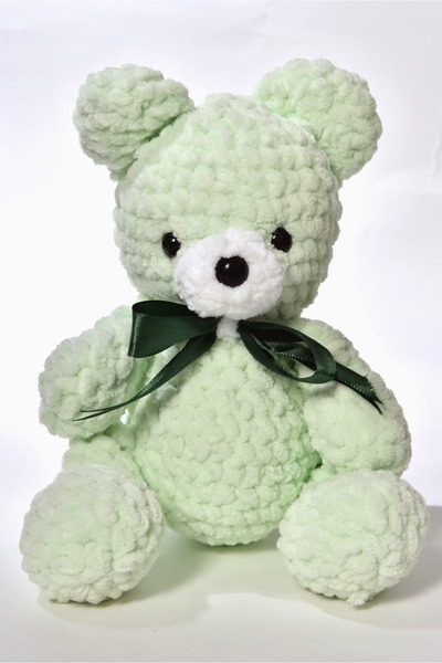 OEM Ursulet crosetat Handmade din fir plusat, vernil, 30 cm