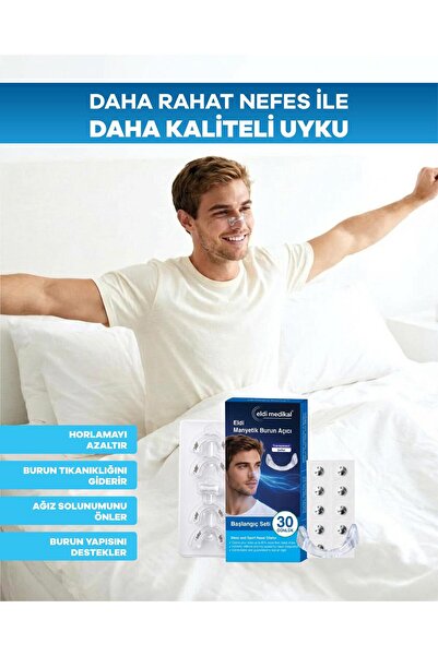 Eldi Medikal Eldi Manyetik Burun Açıcı Şeffaf Başlangıç Seti (30 Çift Yapışkan Bant)