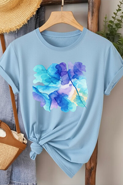 l'eivor Pastel Flower Design Printed Women's Cotton T-Shirt